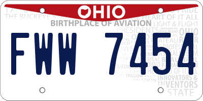 OH license plate FWW7454