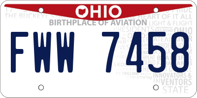OH license plate FWW7458