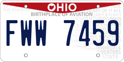 OH license plate FWW7459