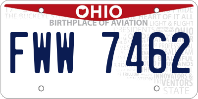 OH license plate FWW7462
