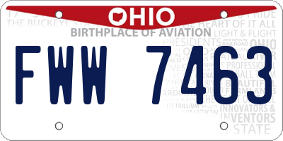 OH license plate FWW7463