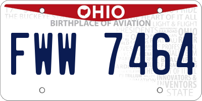 OH license plate FWW7464