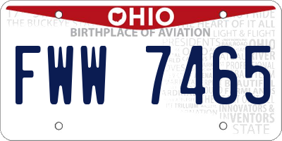OH license plate FWW7465