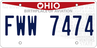 OH license plate FWW7474
