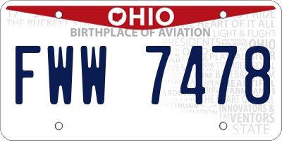 OH license plate FWW7478