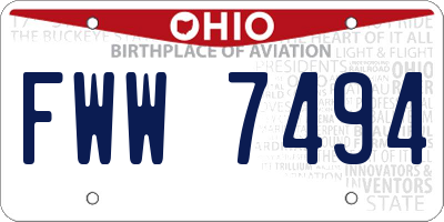 OH license plate FWW7494
