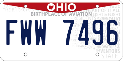 OH license plate FWW7496