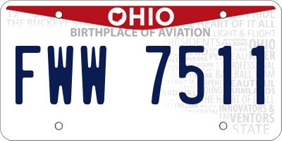 OH license plate FWW7511