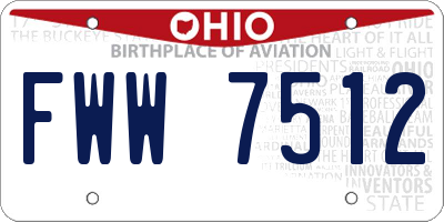 OH license plate FWW7512