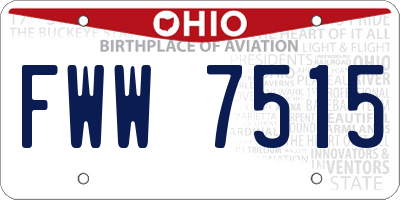 OH license plate FWW7515