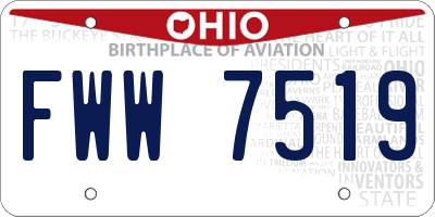 OH license plate FWW7519