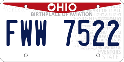 OH license plate FWW7522