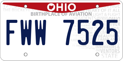 OH license plate FWW7525