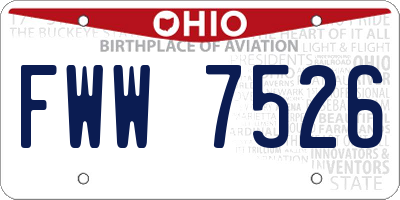 OH license plate FWW7526
