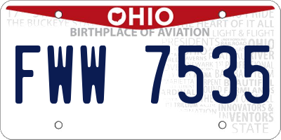 OH license plate FWW7535