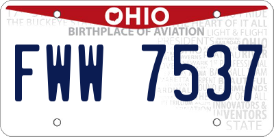 OH license plate FWW7537