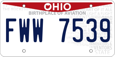 OH license plate FWW7539