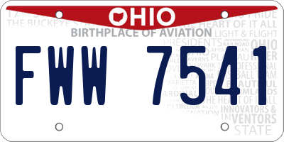 OH license plate FWW7541