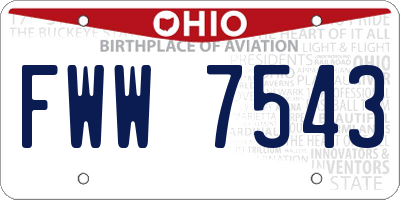 OH license plate FWW7543