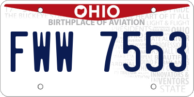 OH license plate FWW7553