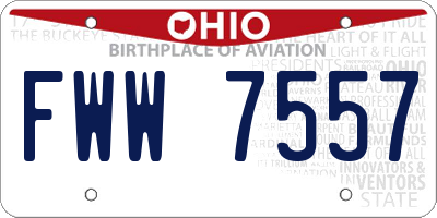 OH license plate FWW7557
