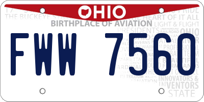 OH license plate FWW7560