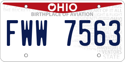 OH license plate FWW7563