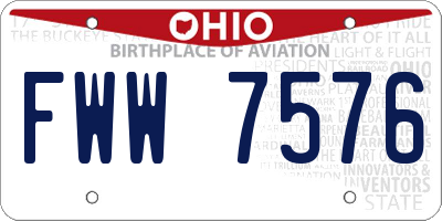 OH license plate FWW7576