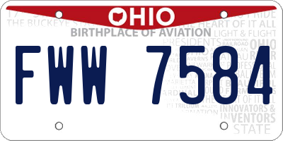 OH license plate FWW7584