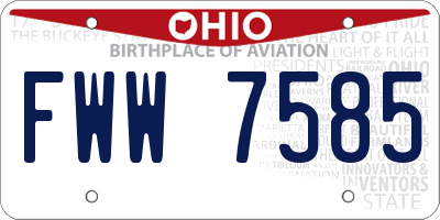 OH license plate FWW7585