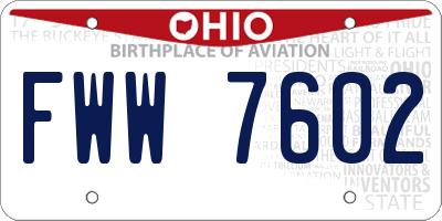 OH license plate FWW7602