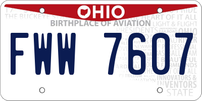 OH license plate FWW7607