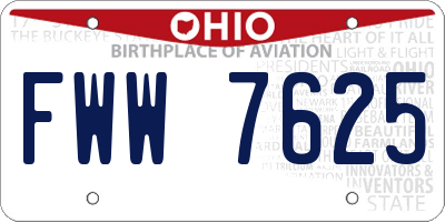 OH license plate FWW7625
