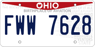 OH license plate FWW7628
