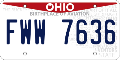 OH license plate FWW7636