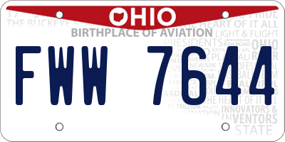 OH license plate FWW7644