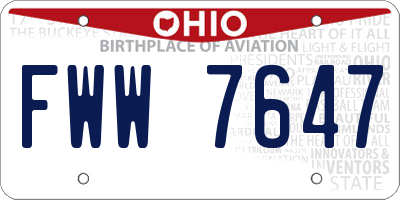 OH license plate FWW7647
