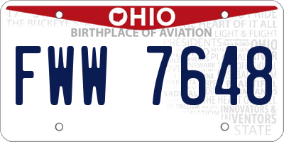 OH license plate FWW7648