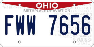 OH license plate FWW7656