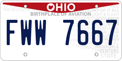 OH license plate FWW7667