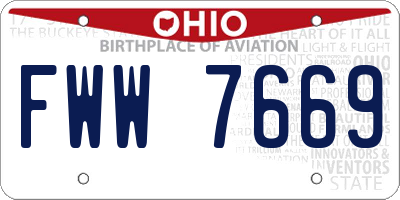 OH license plate FWW7669