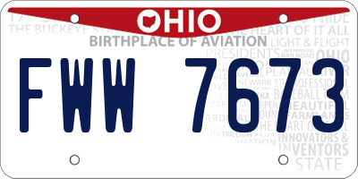 OH license plate FWW7673