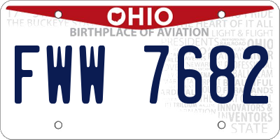 OH license plate FWW7682