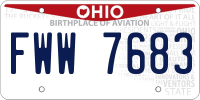 OH license plate FWW7683