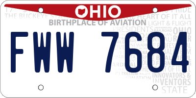 OH license plate FWW7684