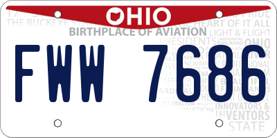 OH license plate FWW7686
