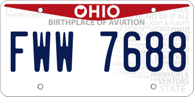 OH license plate FWW7688