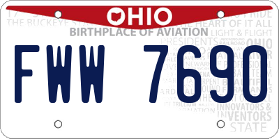 OH license plate FWW7690