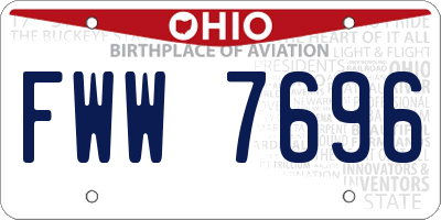 OH license plate FWW7696