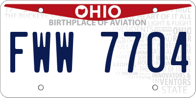 OH license plate FWW7704
